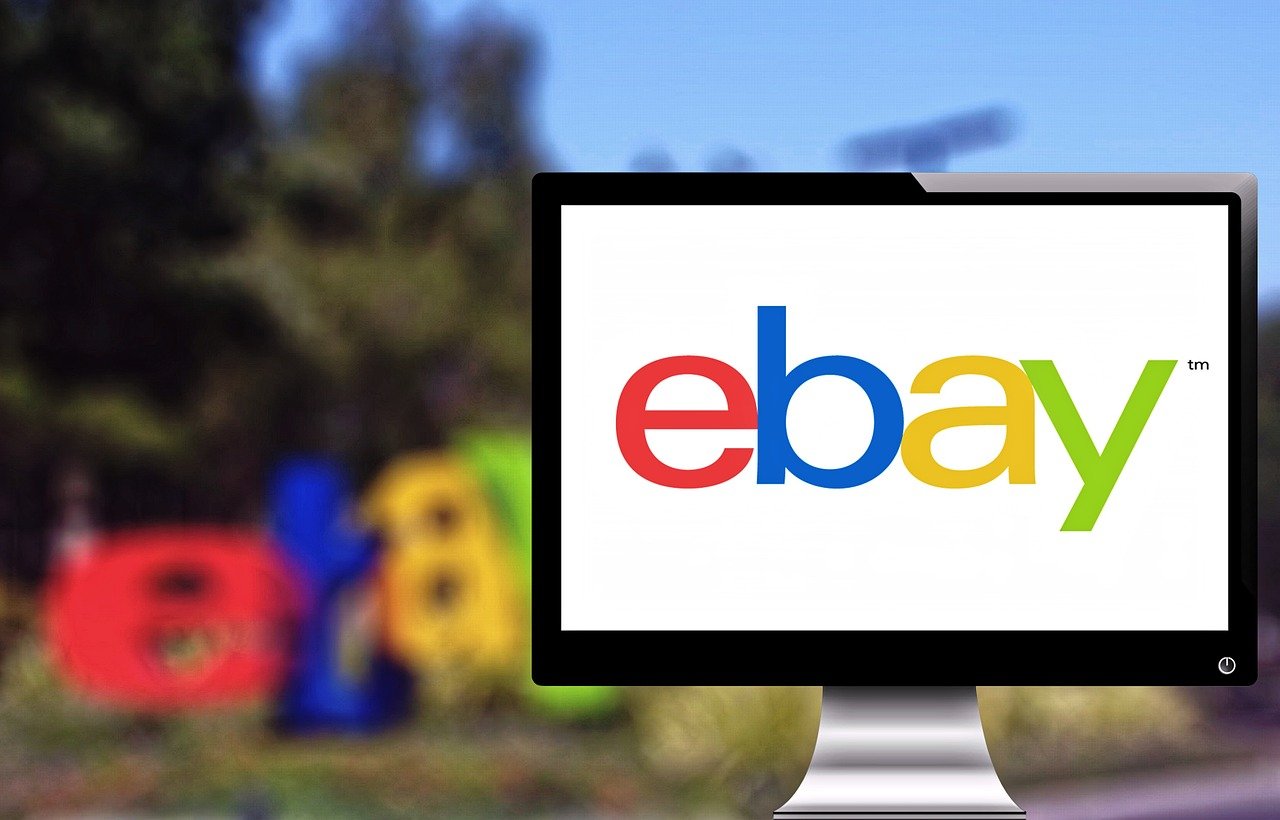 laptop screen displaying the eBay logo